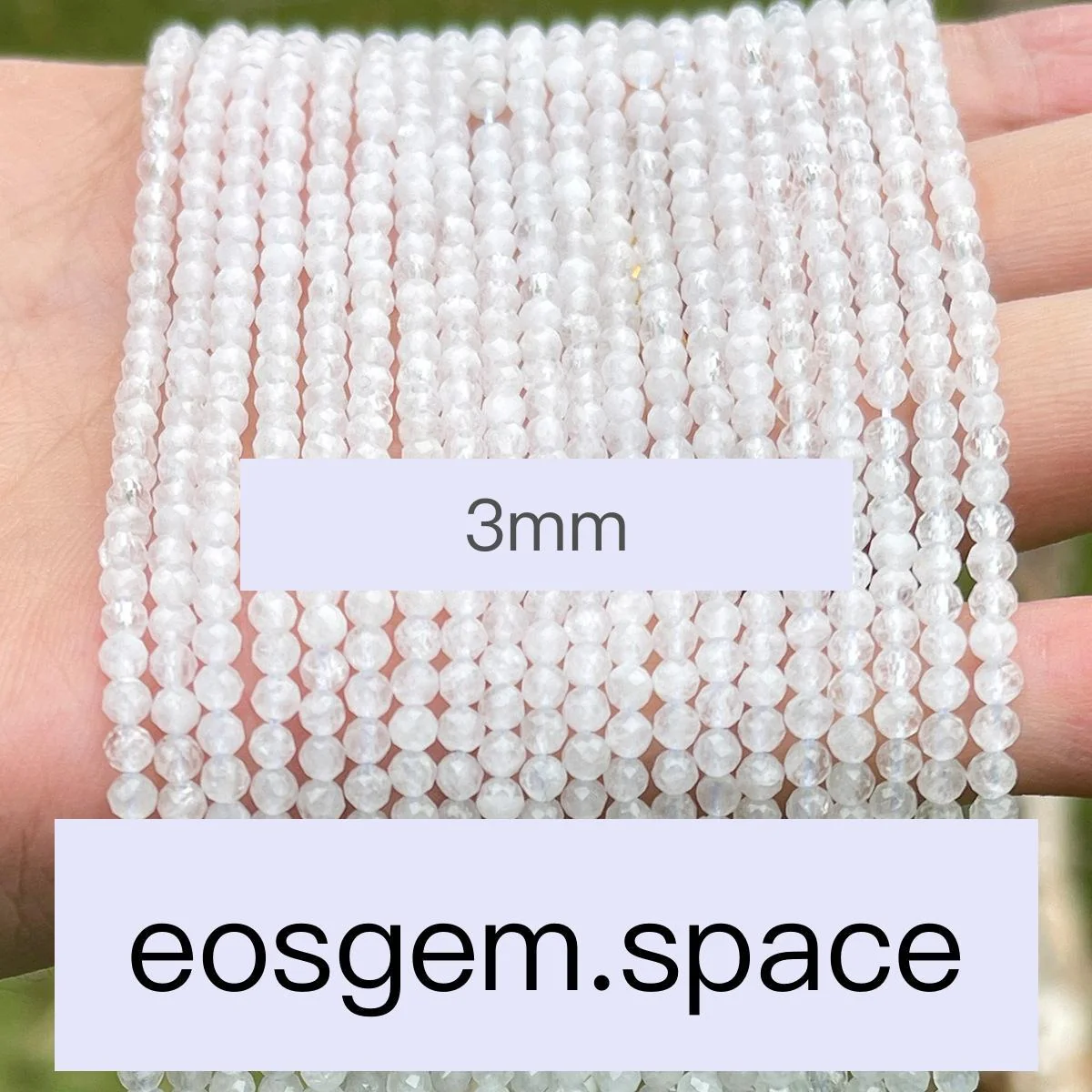 No_7465_3a Faceted Natural Rock Quartz Beads_3a;3mm_(Sold Per Strand)