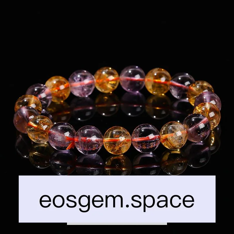 No_3087_Purple and Yellow Azeztulite-like Crystal Bracelet_7mm_(Sold Per Strand)