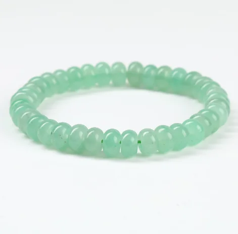 No_3119_Natural Green Aventurine Rondelle Bead Bracelet_6mm_(Sold Per Strand)