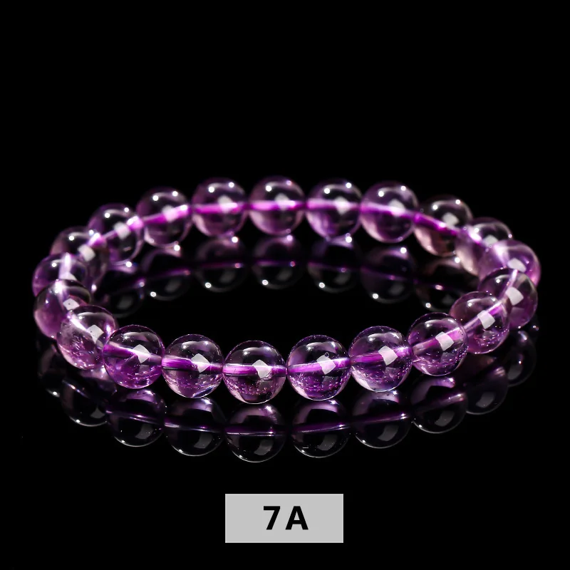 No_3185_7A Natural Brazilian Icy‑Clear Amethyst Bracelet_11mm_(Sold Per Strand)