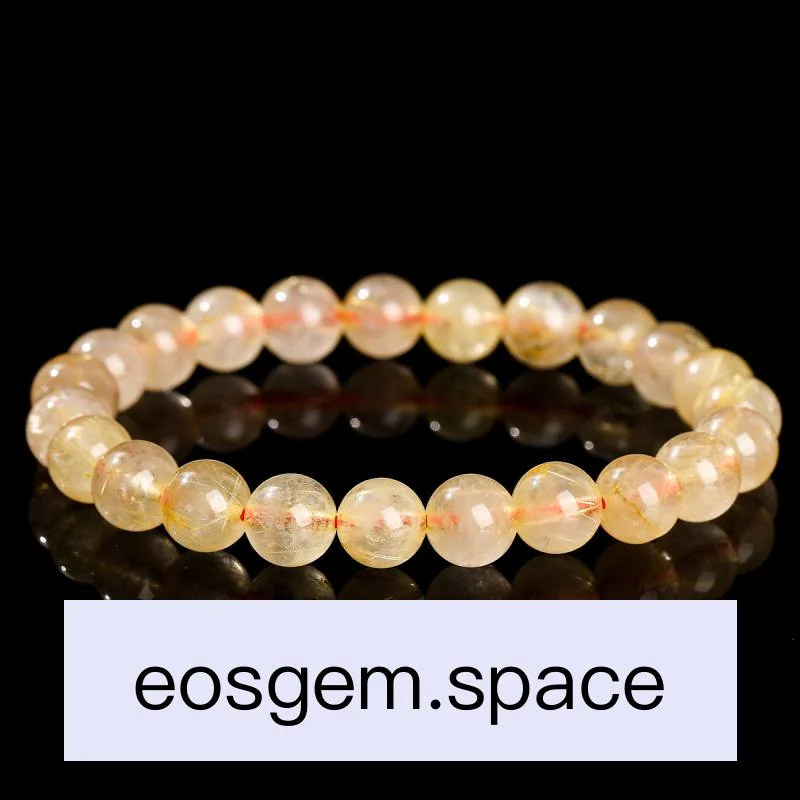 No_3192_2A Natural Yellow Citrine Bracelet (Light Wax‑Treated_8mm_(Sold Per Strand)