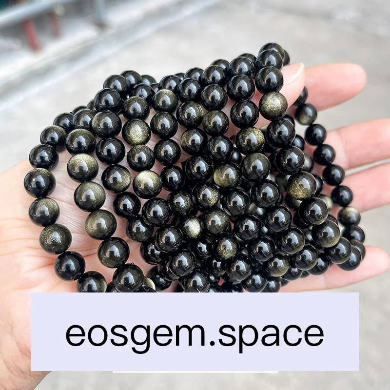 No_3250_7A Natural Gold Obsidia Bracelet_8mm_(Sold Per Strand)