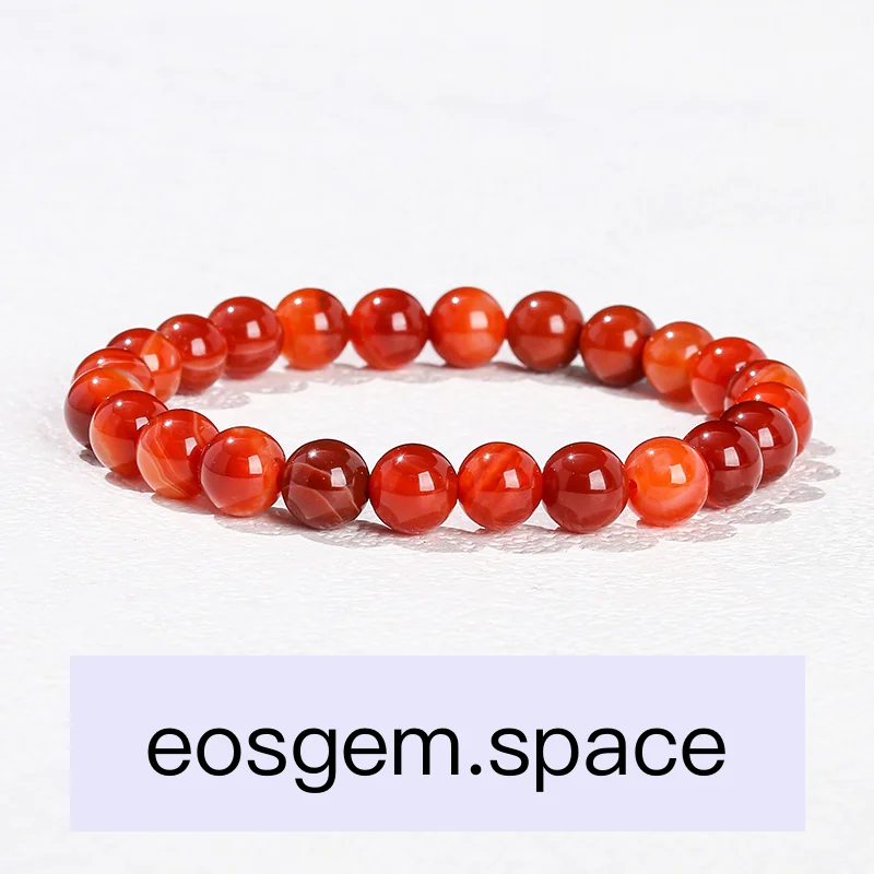 No_3395_Enhanced Red Orange Stripe Agate Bracelet_6mm_(Sold Per Strand)
