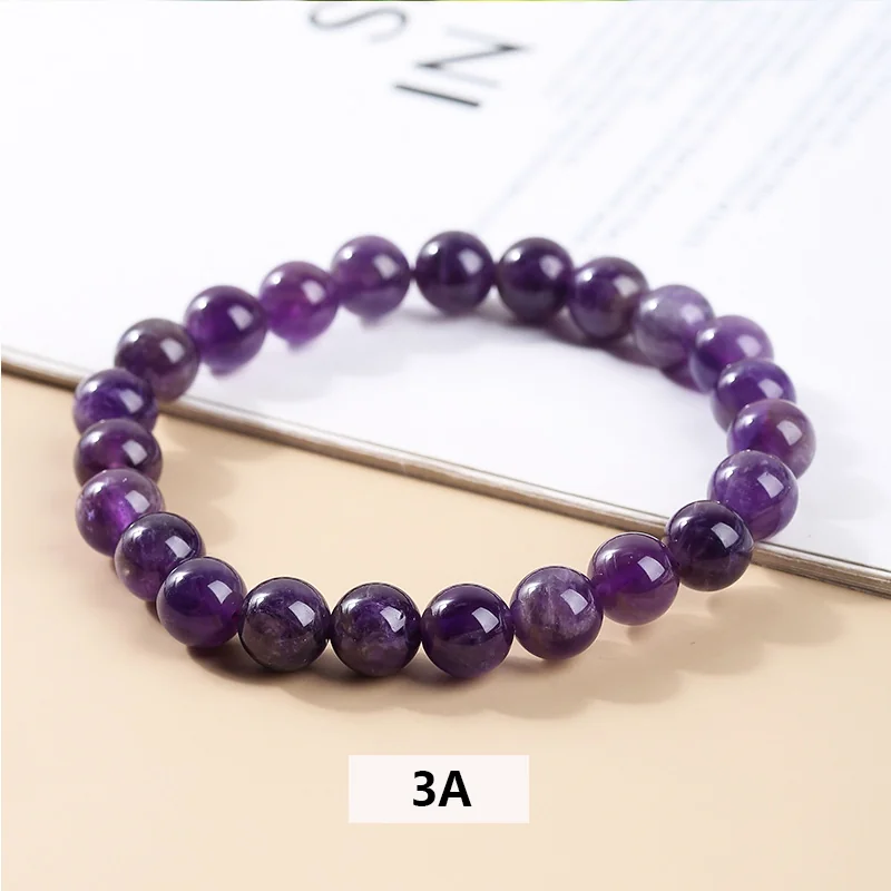 No_3442_3A Natural Amethyst Bracelet_6mm_(Sold Per Strand)