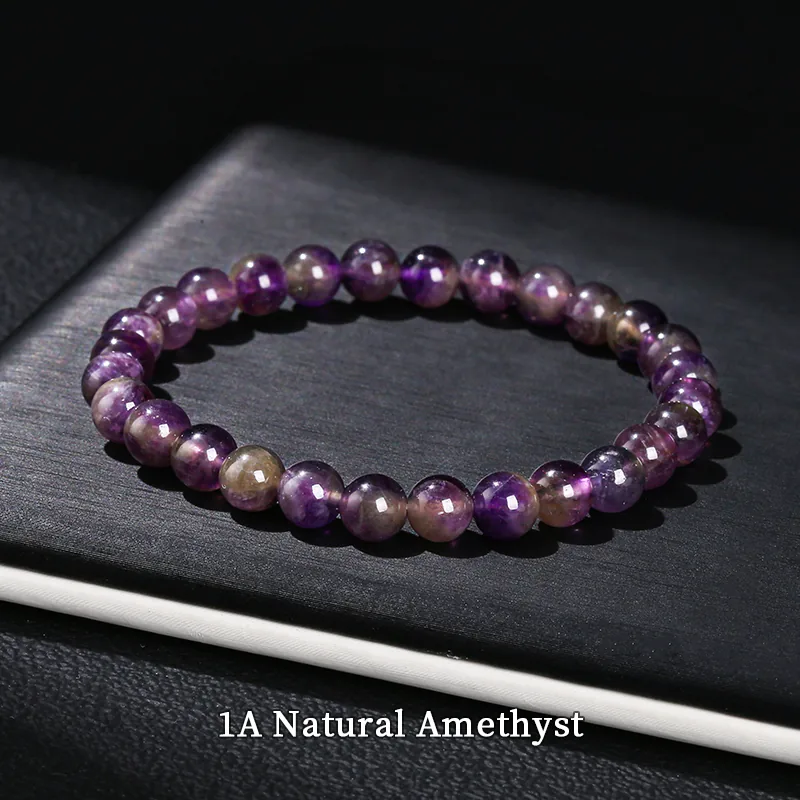 No_3444_1A Natural Amethyst Bracelet_6mm_(Sold Per Strand)