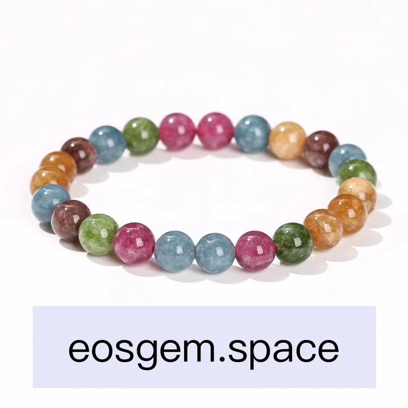 No_3552_High-quality Enhanced Tourmaline-colored Chalcedony Bracelet_6mm_(Sold Per Strand)