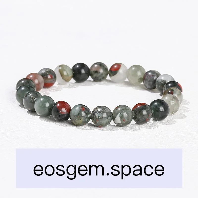 No_3598_Natural African Bloodstone Bracelet_8mm_(Sold Per Strand)
