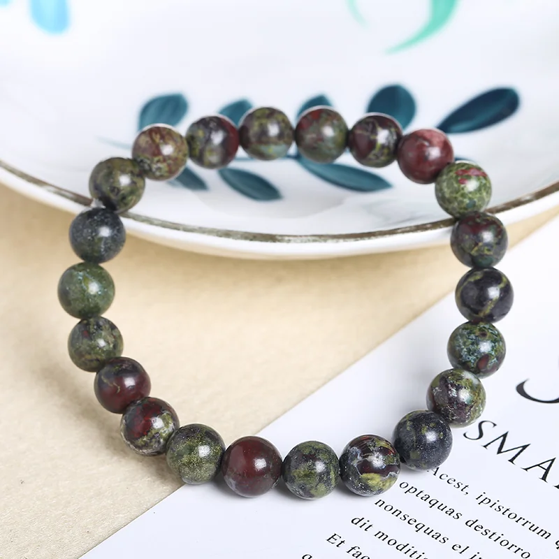 No_3599_Natural Dragon Blood Jasper Bracelet_8mm_(Sold Per Strand)