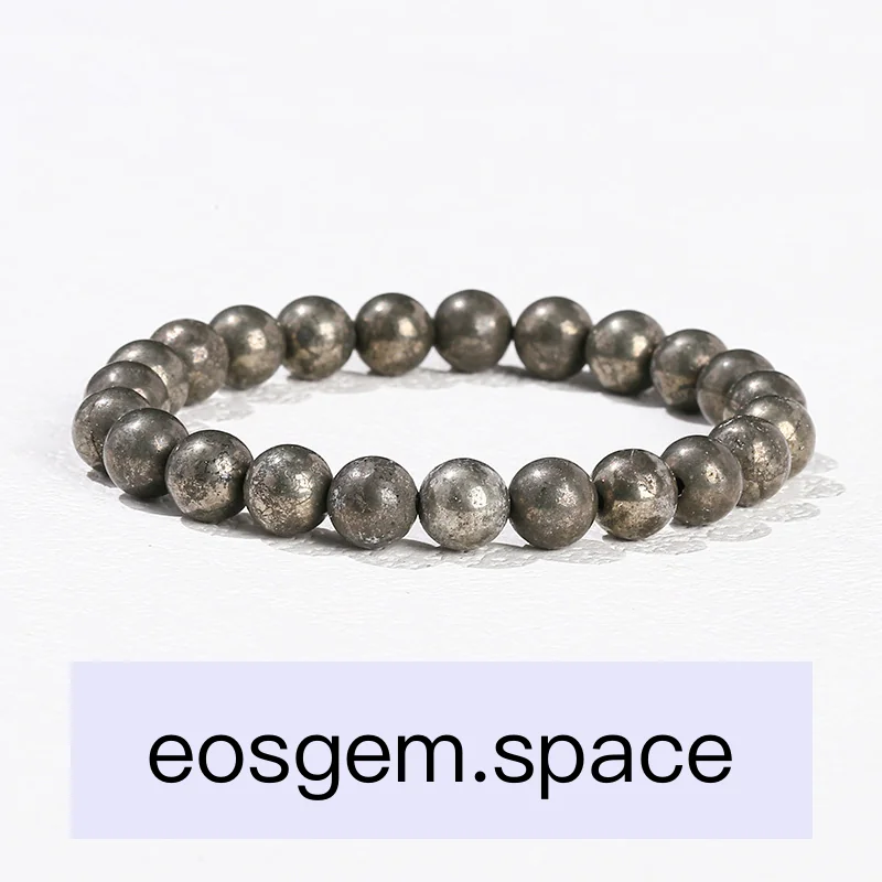 No_3616_Natural pyrite bracelet_8mm_(Sold Per Strand)